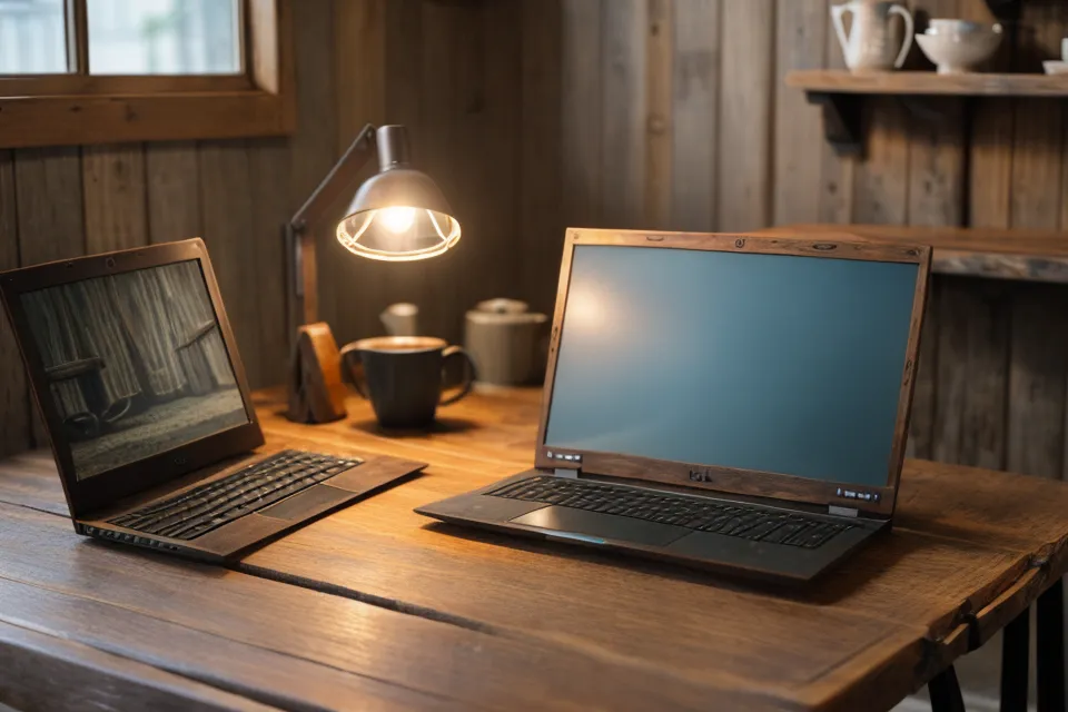 Analyse eines Hundekurses am Laptop mit Fokus auf die Körpersprache im Video.
