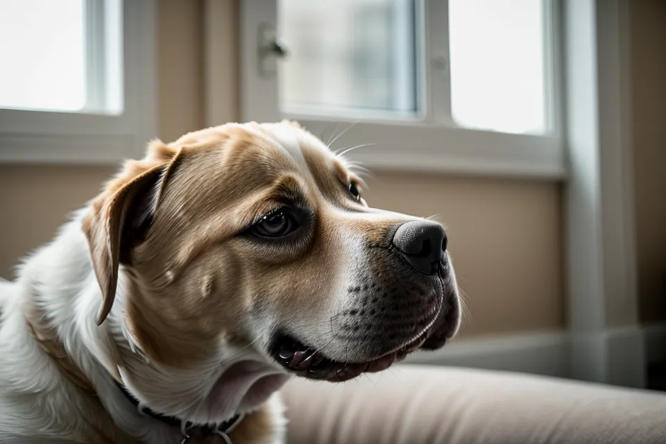Nahaufnahme eines Hundes der Stresssignale durch das Zeigen des Augenweißes gibt
