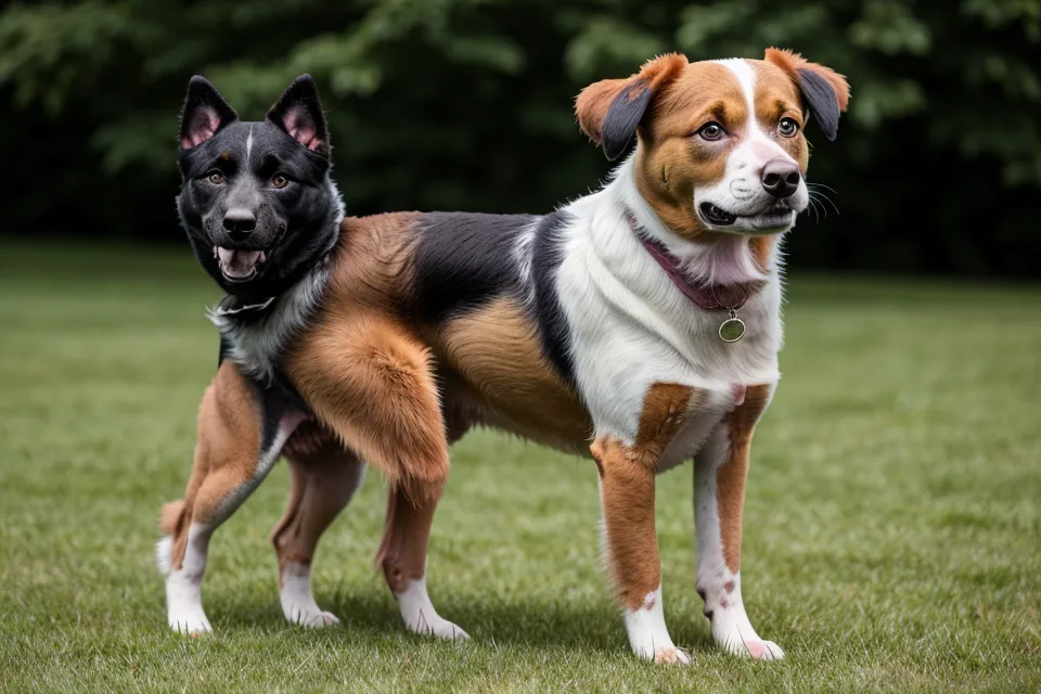 Ein Hund in steifer Körperhaltung als Zeichen einer Stressreaktion