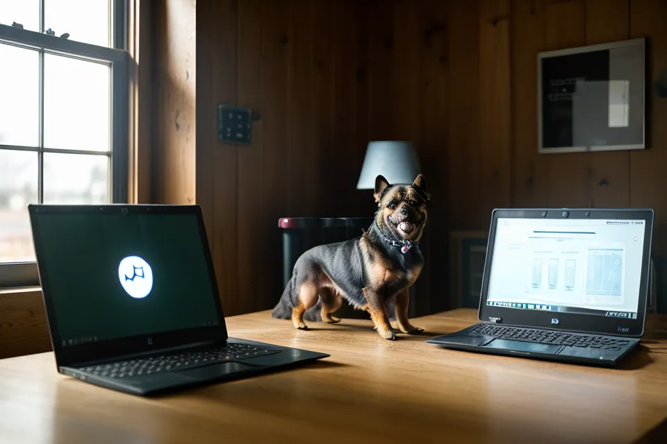 Ein Laptop zeigt das Kursmodul von Mirjam Cordt neben persönlichen Notizen.