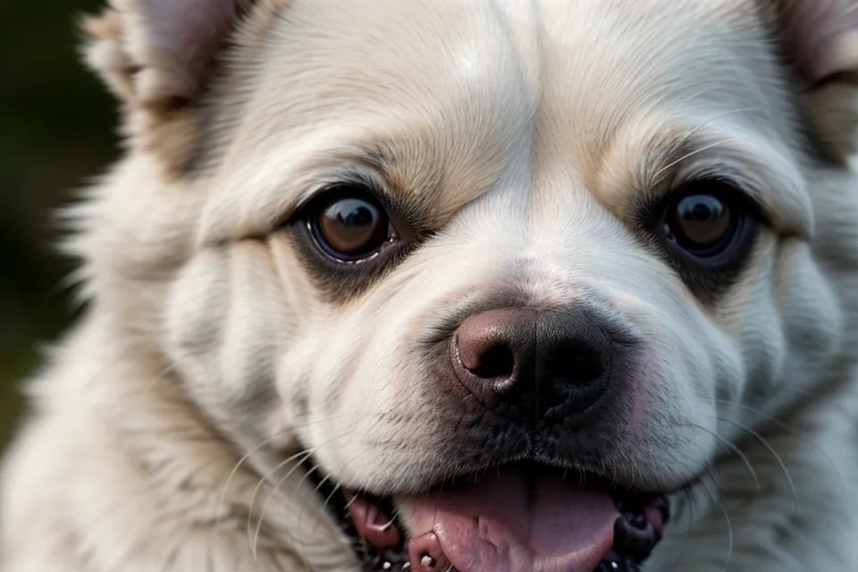 Nahaufnahme eines Hundegesichts mit Anzeichen von Stress und Anspannung
