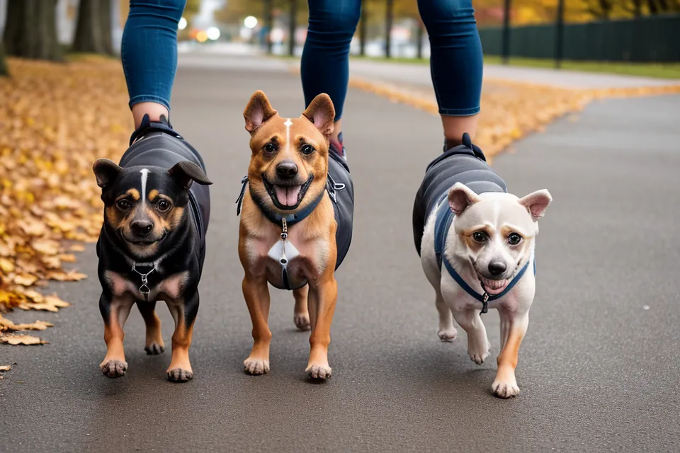 Training der Mehrhundehaltung an der Leine